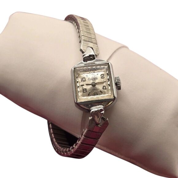 Vtg Eldorado Ladies Stretch Watch 17 Jewels Wind-Up- READ - For Parts Or Repair - Picture 1 of 11